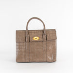 Mulberry Beige Croc Embossed Bayswater with Shoulder Strap