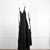 Nu London Black Linen Oversized Sundress With Black Fabric Adornments