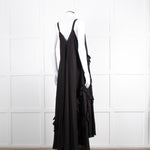 Nu London Black Linen Oversized Sundress With Black Fabric Adornments