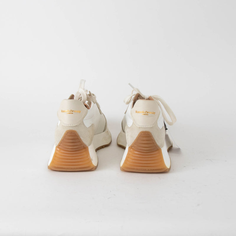 Russell & Bromley Cream Lace Up Platform Trainers