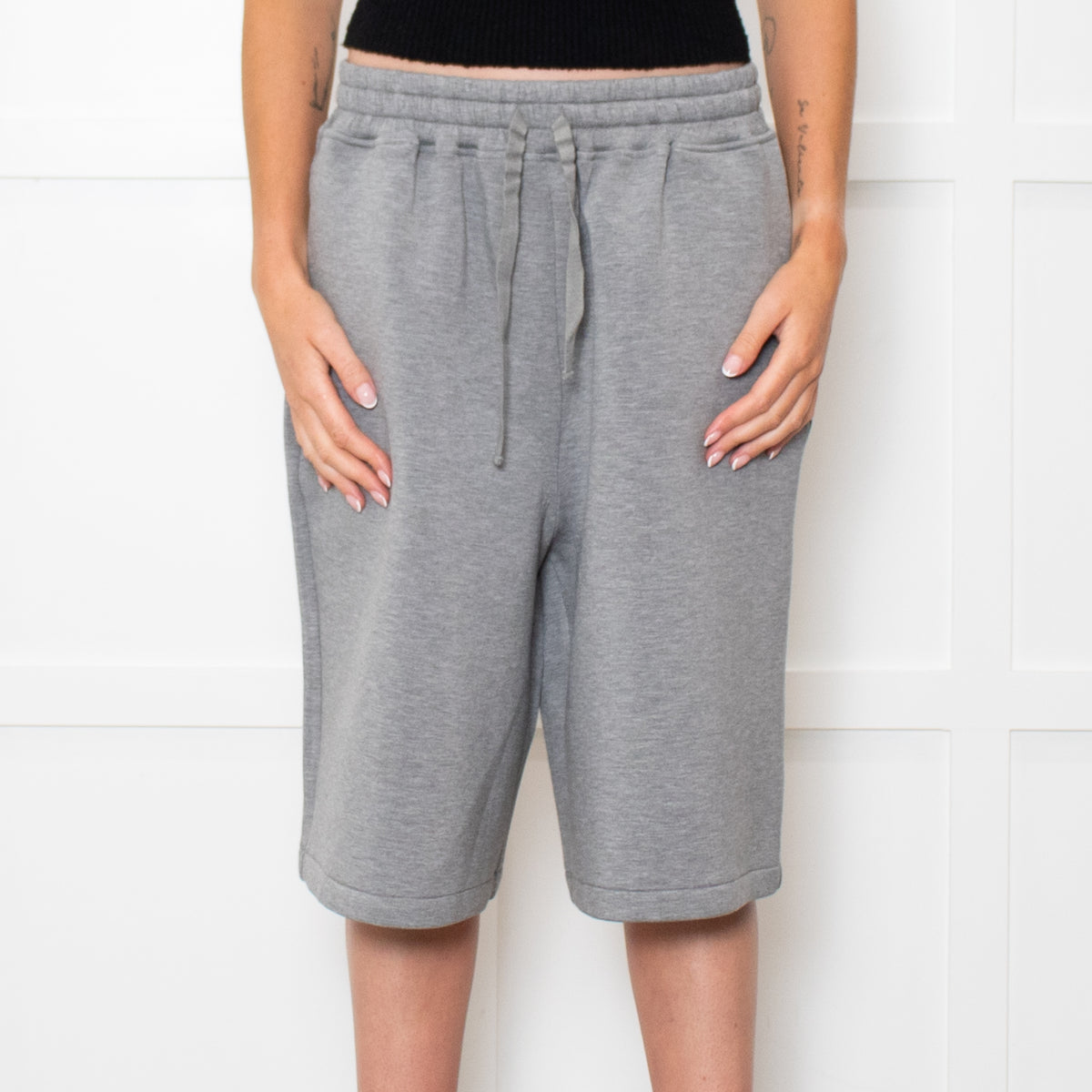 The Frankie Shop Rian Grey Jersey Sweatshorts