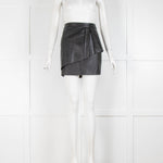 Maje Black Leather Mini Skirt