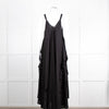 Nu London Black Linen Oversized Sundress With Black Fabric Adornments