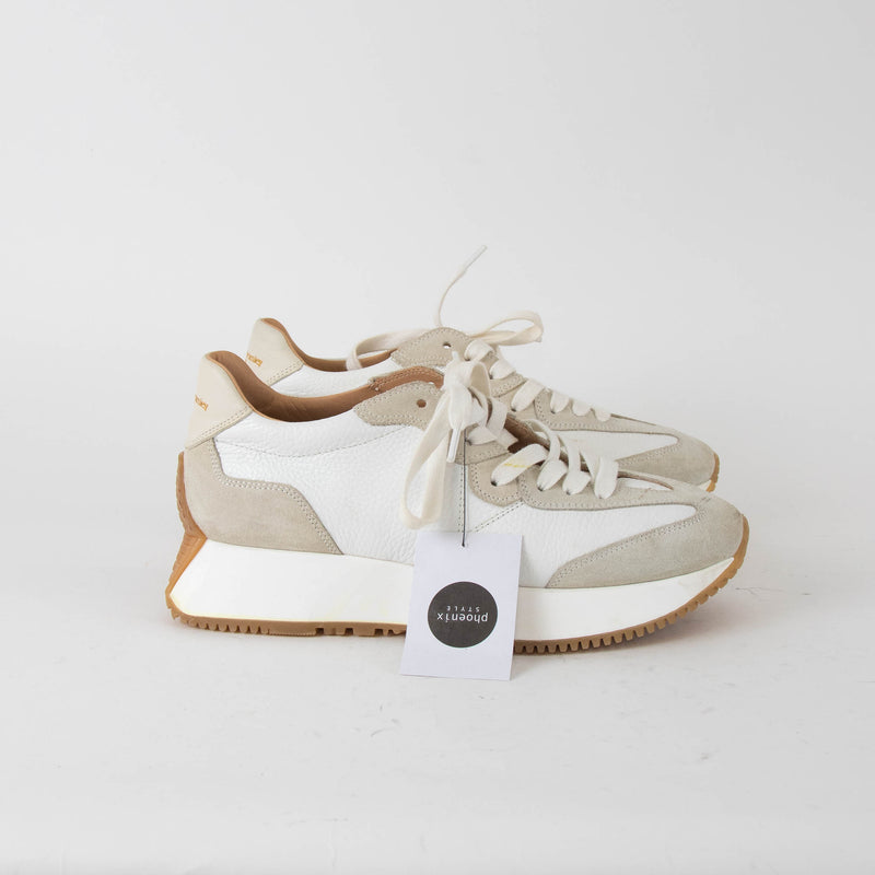 Russell & Bromley Cream Lace Up Platform Trainers