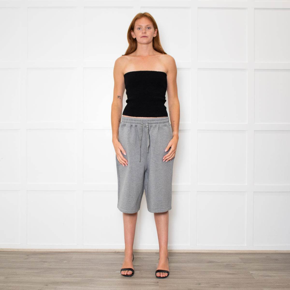 The Frankie Shop Rian Grey Jersey Sweatshorts