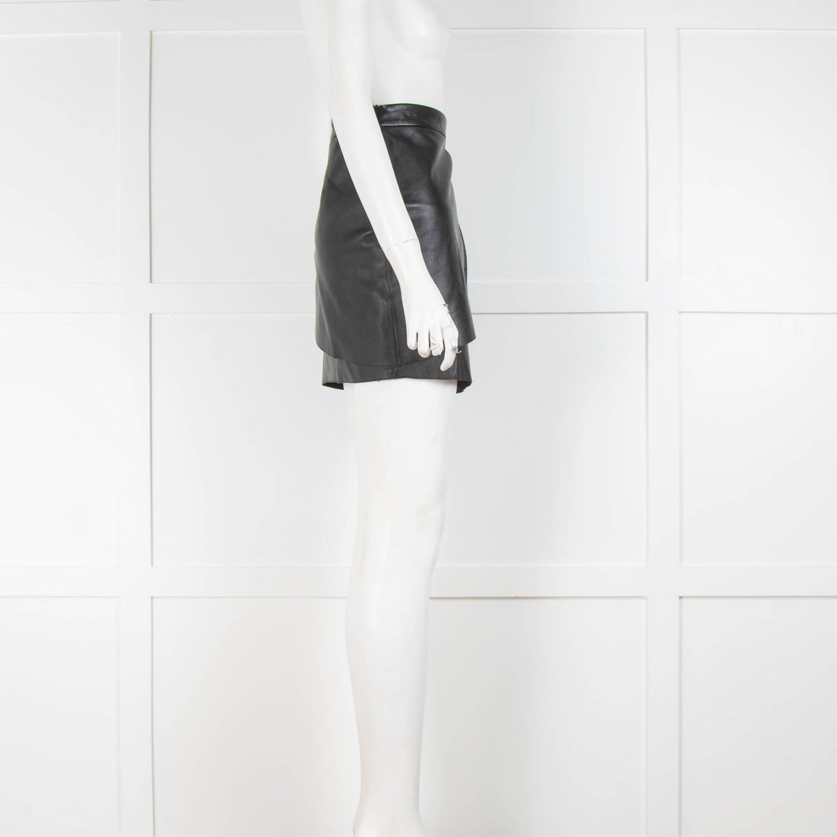 Maje Black Leather Mini Skirt