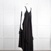 Nu London Black Linen Oversized Sundress With Black Fabric Adornments