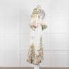 Zimmermann Cream Floral Wavelength Bell Sleeve Midi Dress