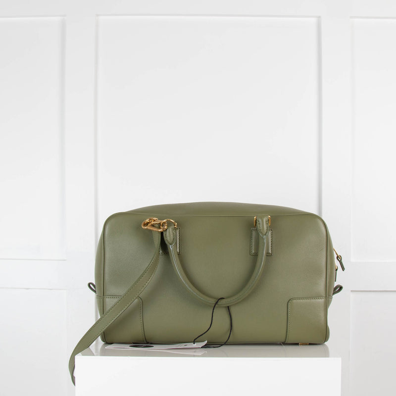 Loewe Khaki Green Amazona 28 Leather Handbag