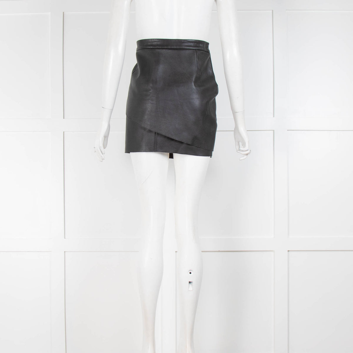 Maje Black Leather Mini Skirt
