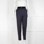 Carolina Herrera Navy Velvet Waistband Trousers