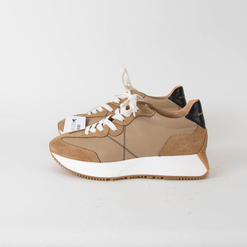 Russell & Bromley Tan Lace Up Platform Trainers