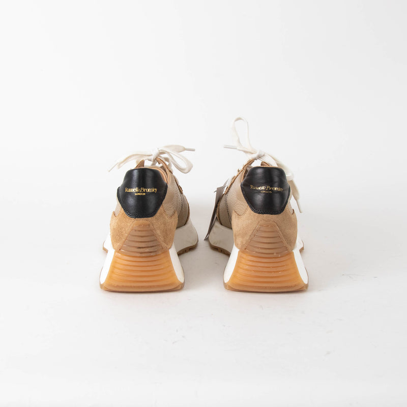 Russell & Bromley Tan Lace Up Platform Trainers