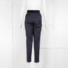 Carolina Herrera Navy Velvet Waistband Trousers