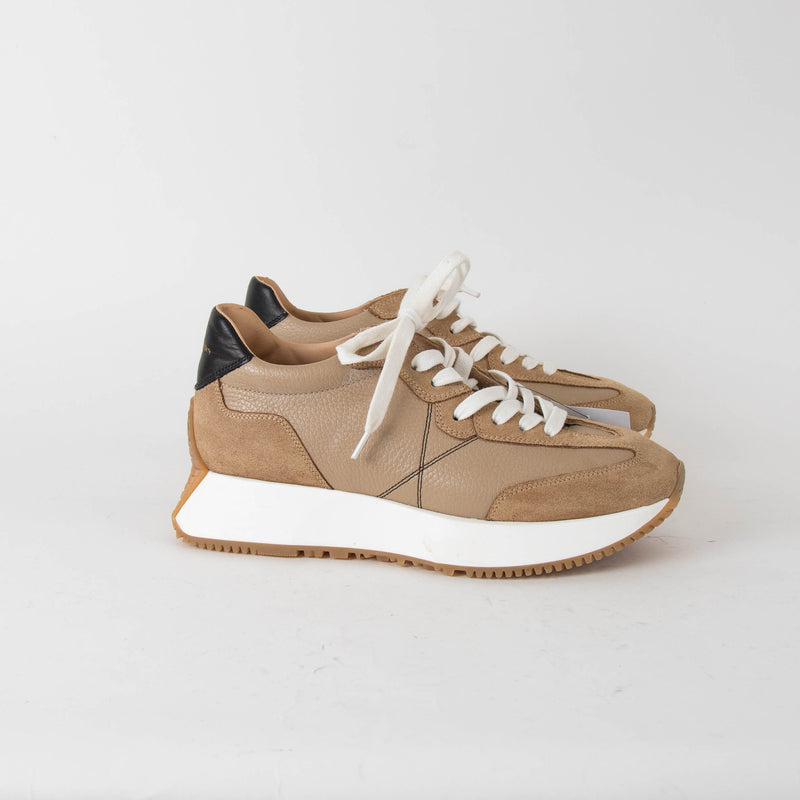 Russell & Bromley Tan Lace Up Platform Trainers