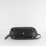 Valentino Garavani Black Rockstud Leather Shopping Tote