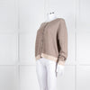 Jumper 1234 Pale Brown Cashmere Cardigan Contrast Neck And Cuff