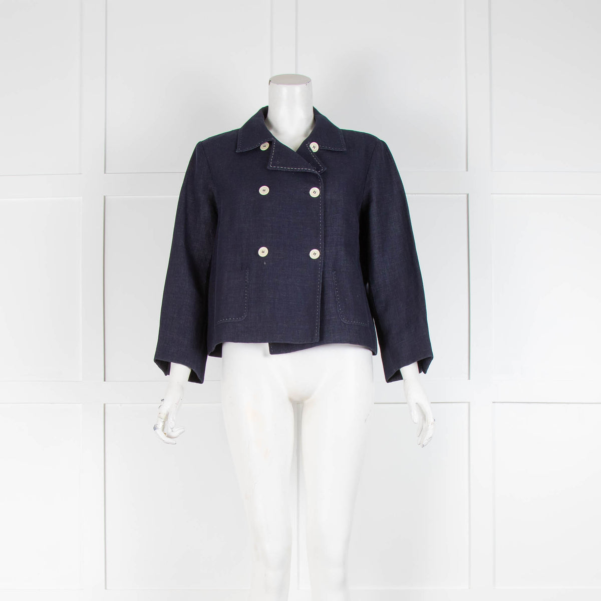 Weekend Max Mara Blue Denim Cropped Jacket