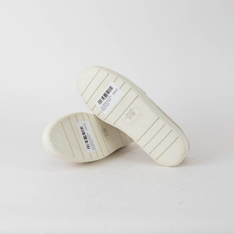 Vince Beige White Sole Wool Slip On Shoes