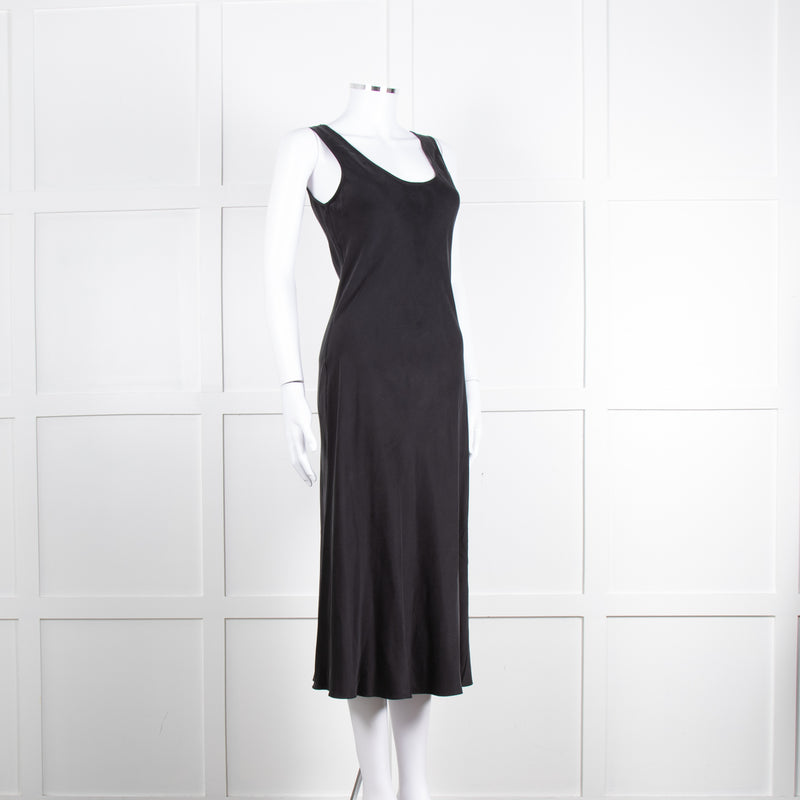 Iris & Ink Black 100% Silk Sleeveless Dress