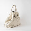 Ermanno Scervinno Off White Lazer Cut Leather Tote Bag