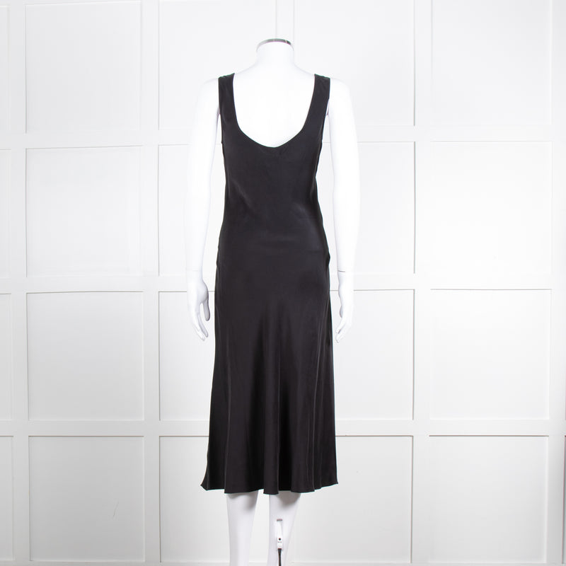 Iris & Ink Black 100% Silk Sleeveless Dress