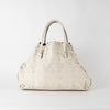 Ermanno Scervinno Off White Lazer Cut Leather Tote Bag