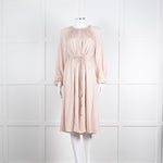 Theory Blush Pink Silk Drawstring Waist Dress