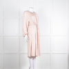 Theory Blush Pink Silk Drawstring Waist Dress