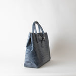 Longchamp Blue Croc Embossed Leather Bag