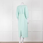 Emilia Wickstead Mint Green Boucle Dress With Toggle Front Detail