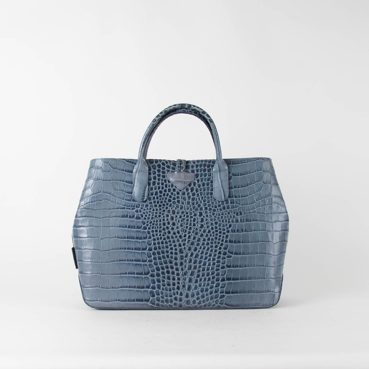 Longchamp Blue Croc Embossed Leather Bag