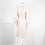Theory Blush Pink Silk Drawstring Waist Dress