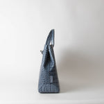 Longchamp Blue Croc Embossed Leather Bag
