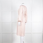 Theory Blush Pink Silk Drawstring Waist Dress