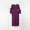 Roksanda Purple Bow Sleeve Midi Dress