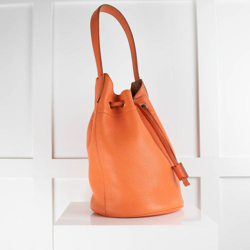 Max Mara Orange Front Tie Small Bucket Bag