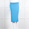 Partow Blue Stretch Rib Knit Skirt