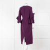 Roksanda Purple Bow Sleeve Midi Dress