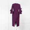 Roksanda Purple Bow Sleeve Midi Dress