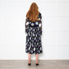 Kenzo Black Cream Lilac Green Fine Pleated Midi Dress