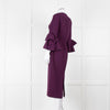 Roksanda Purple Bow Sleeve Midi Dress