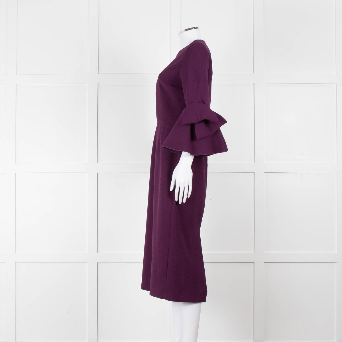 Roksanda Purple Bow Sleeve Midi Dress