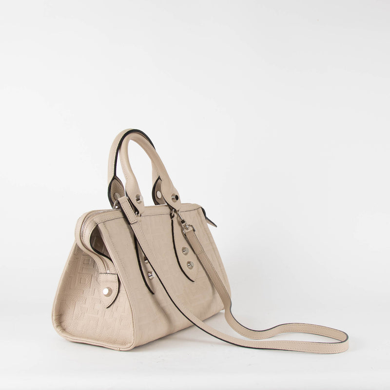 Longchamp Cream Voyage Leather Shoulder Bag