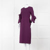 Roksanda Purple Bow Sleeve Midi Dress