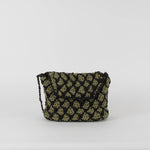 Maria La Rosa Black Khaki Crochet Crossbody Bag