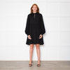 Stine Goya Black Textured Check Full Oversized Dress
