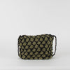 Maria La Rosa Black Khaki Crochet Crossbody Bag