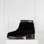 Chanel Black Shearling Ankle Boot