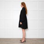 Stine Goya Black Textured Check Full Oversized Dress